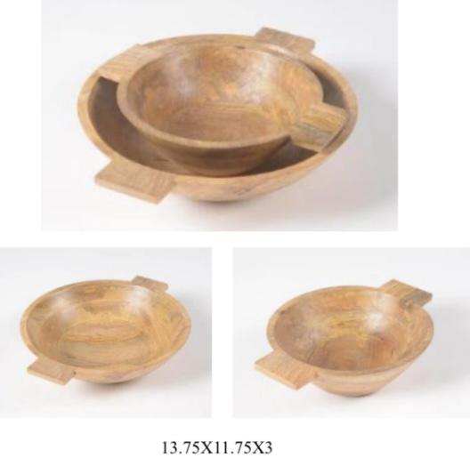 Cutlery wooden bowl and spoon set